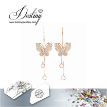 Destin bijoux cristaux de Swarovski boucles d’oreilles papillon élégantes boucles d’oreilles